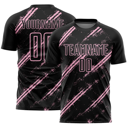 Custom Black Light Pink Abstract Fragment Art Splash Sublimation Soccer Uniform Jersey - Sky-Custom