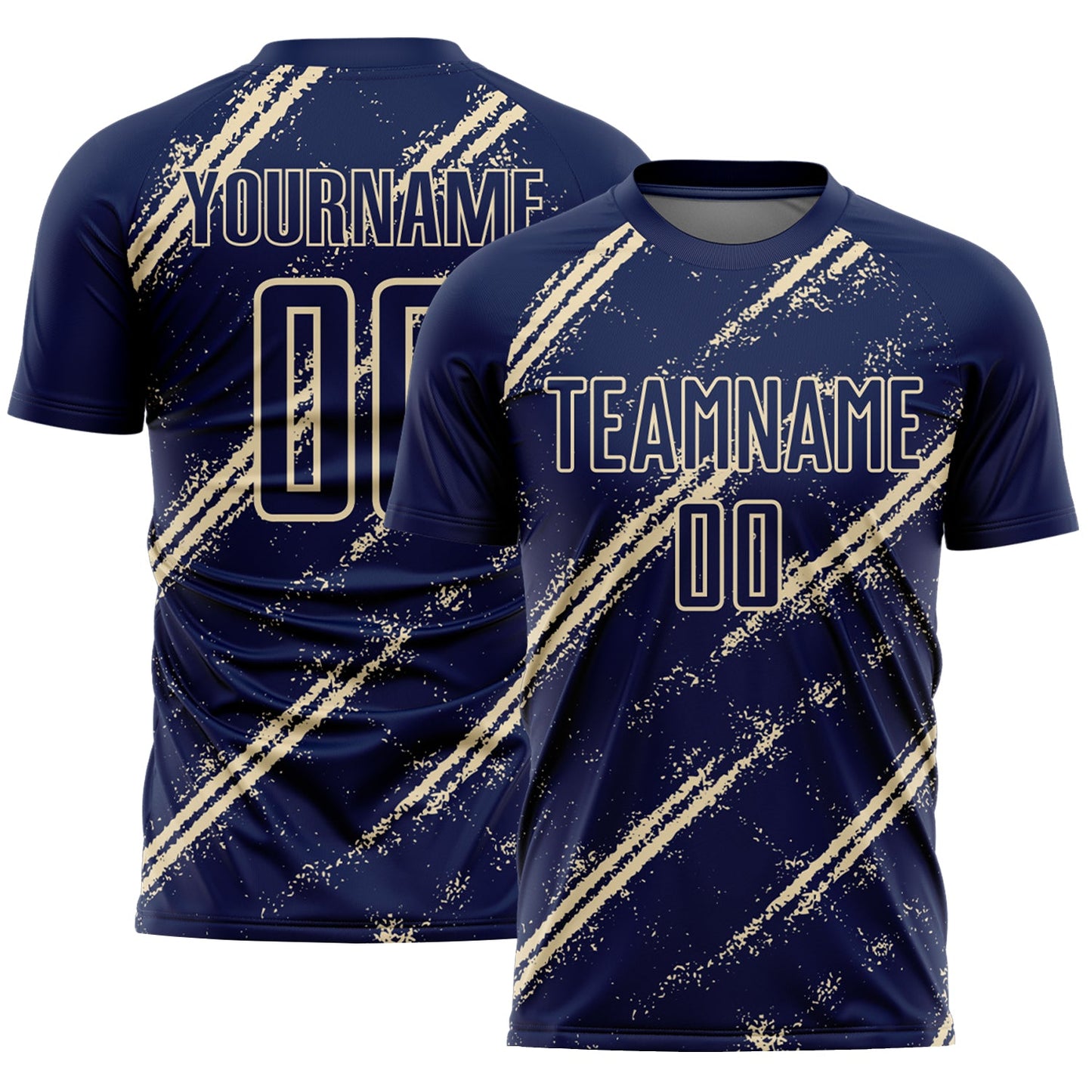 Custom Navy Cream Abstract Fragment Art Splash Sublimation Soccer Uniform Jersey - Sky-Custom