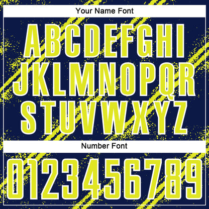Custom Navy Neon Yellow-White Abstract Fragment Art Splash Sublimation Soccer Uniform Jersey - Sky-Custom