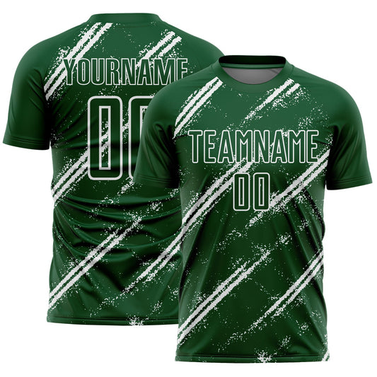 Custom Green White Abstract Fragment Art Splash Sublimation Soccer Uniform Jersey - Sky-Custom