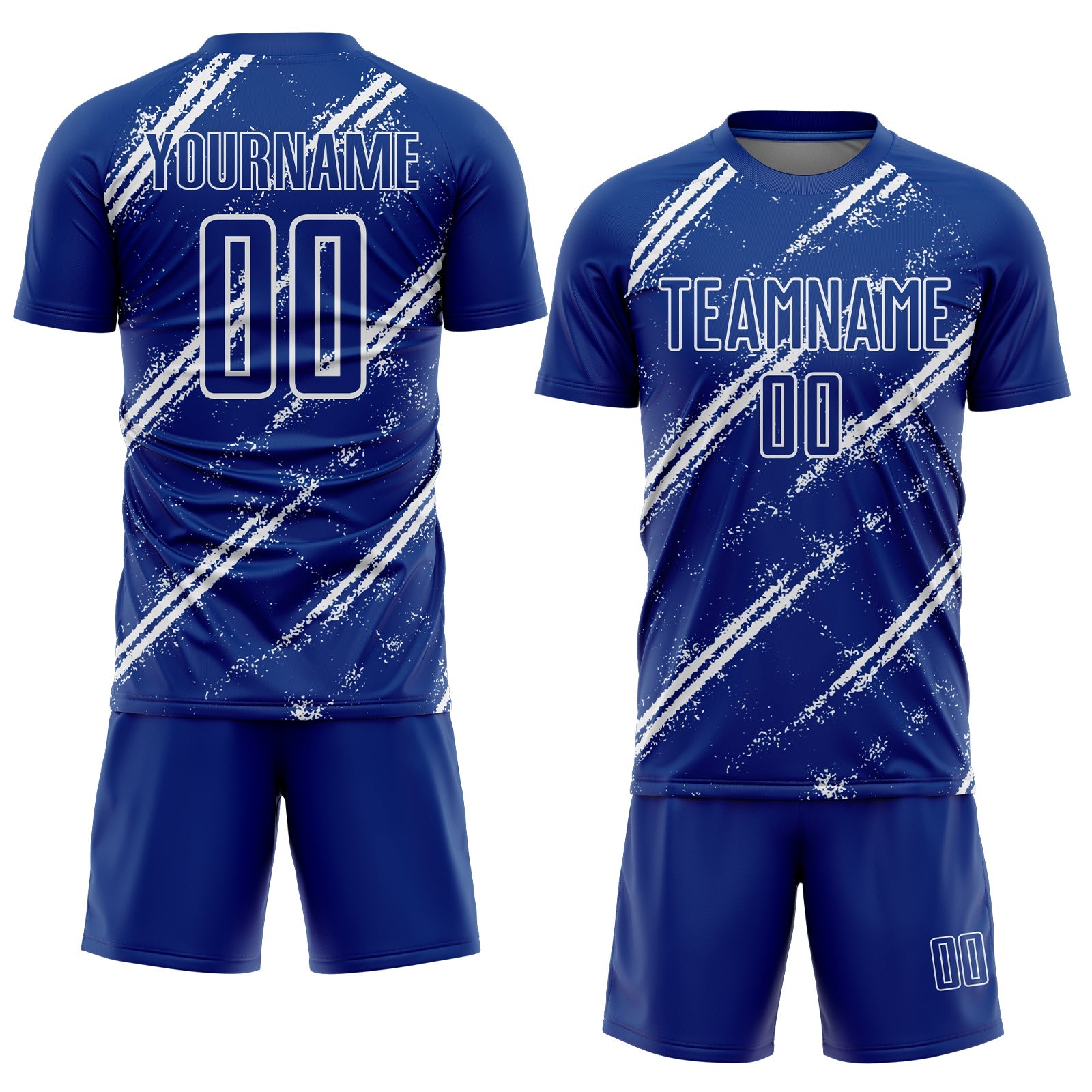Custom Royal White Abstract Fragment Art Splash Sublimation Soccer Uniform Jersey - Sky-Custom
