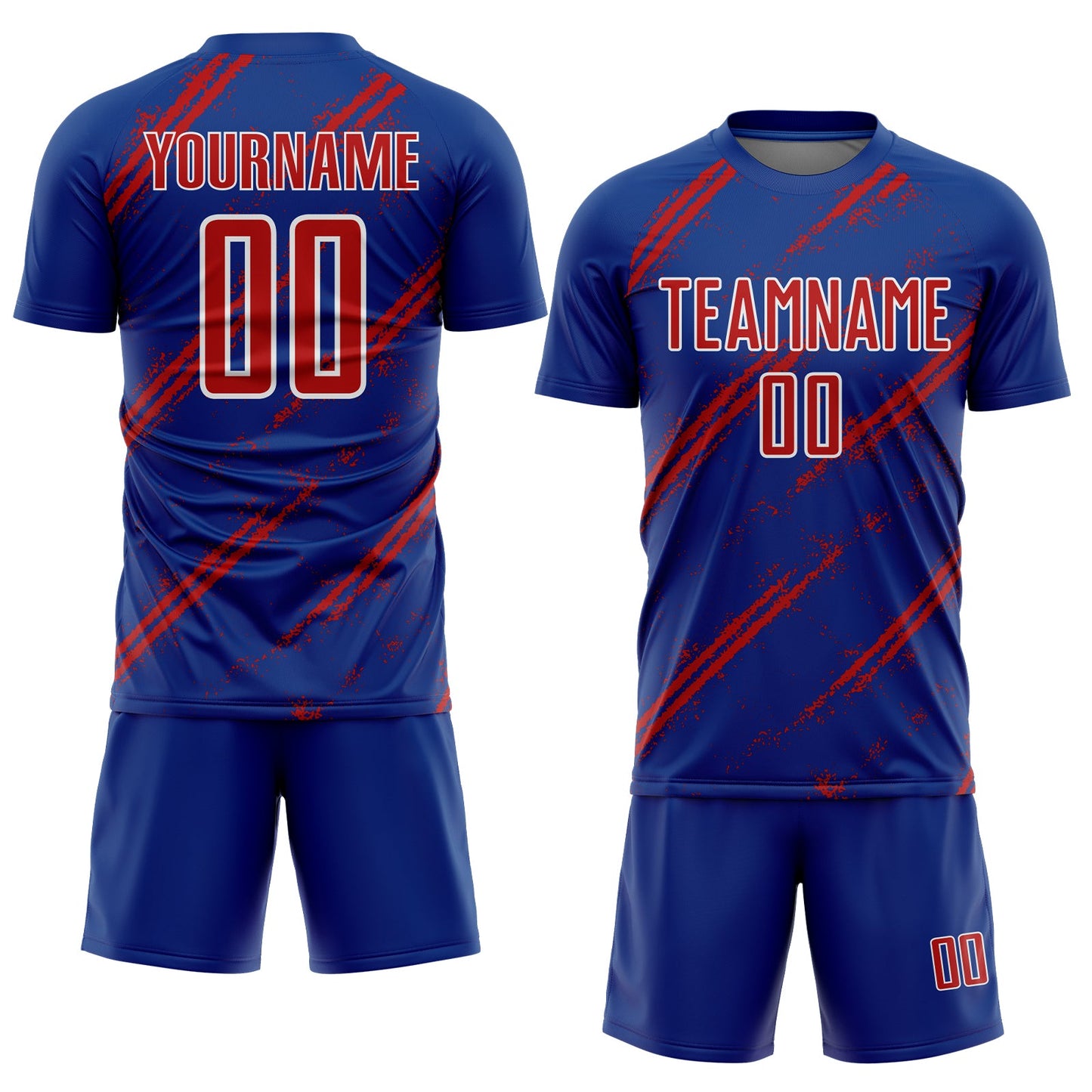 Custom Royal Red-White Abstract Fragment Art Splash Sublimation Soccer Uniform Jersey - Sky-Custom