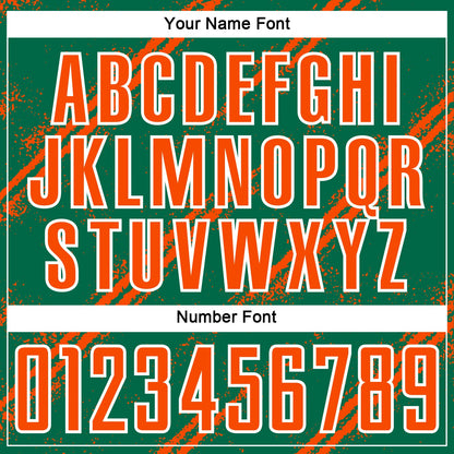 Custom Kelly Green Orange-White Abstract Fragment Art Splash Sublimation Soccer Uniform Jersey - Sky-Custom