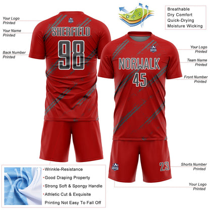 Custom Red Steel Gray-White Abstract Fragment Art Splash Sublimation Soccer Uniform Jersey - Sky-Custom
