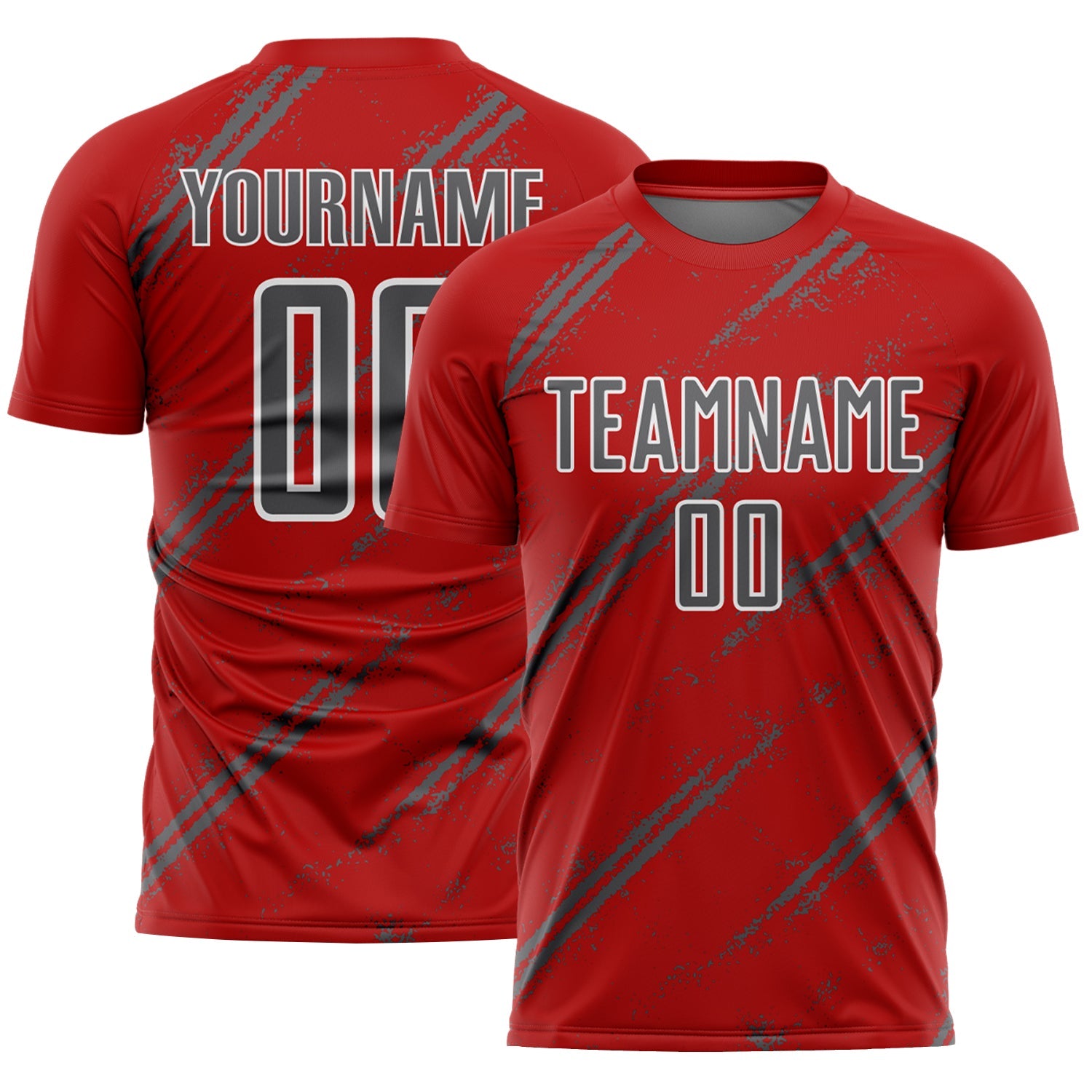 Custom Red Steel Gray-White Abstract Fragment Art Splash Sublimation Soccer Uniform Jersey - Sky-Custom