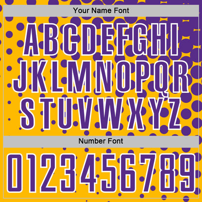 Custom Gold Purple-White Modern Polka Dot Sublimation Soccer Uniform Jersey - Sky-Custom
