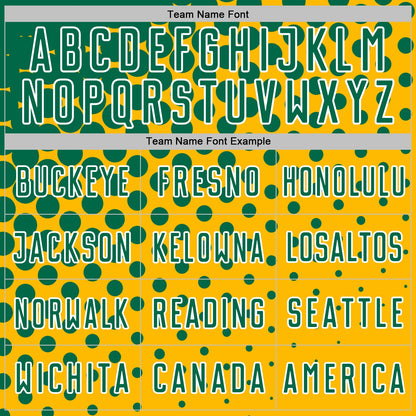 Custom Gold Kelly Green-White Modern Polka Dot Sublimation Soccer Uniform Jersey - Sky-Custom