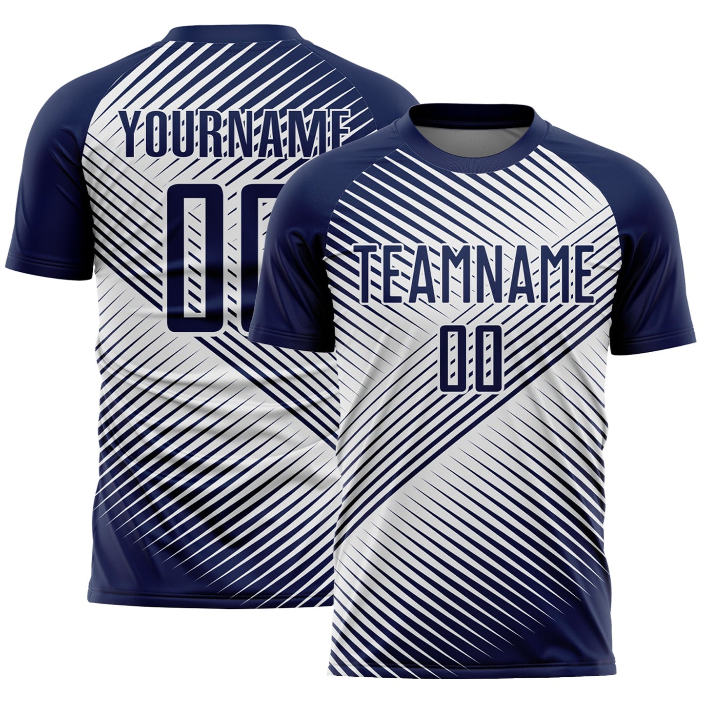 Custom Navy White Line Sublimation Soccer Uniform Jersey - Sky-Custom