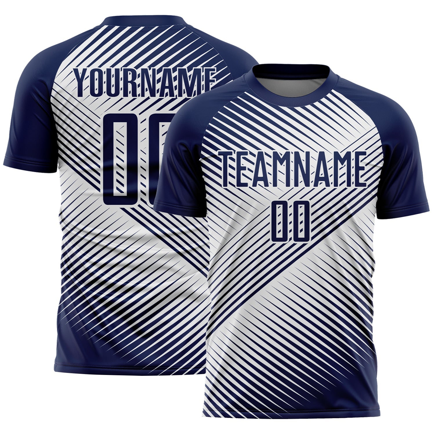 Custom Navy White Line Sublimation Soccer Uniform Jersey - Sky-Custom