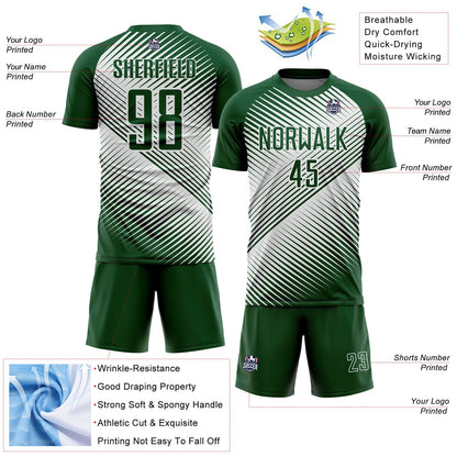Custom Green White Line Sublimation Soccer Uniform Jersey - Sky-Custom