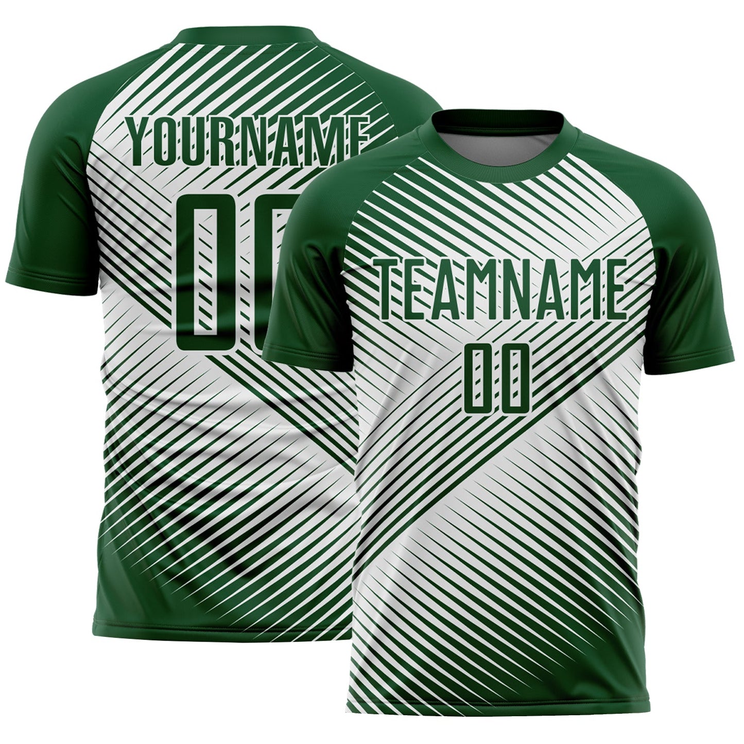 Custom Green White Line Sublimation Soccer Uniform Jersey - Sky-Custom