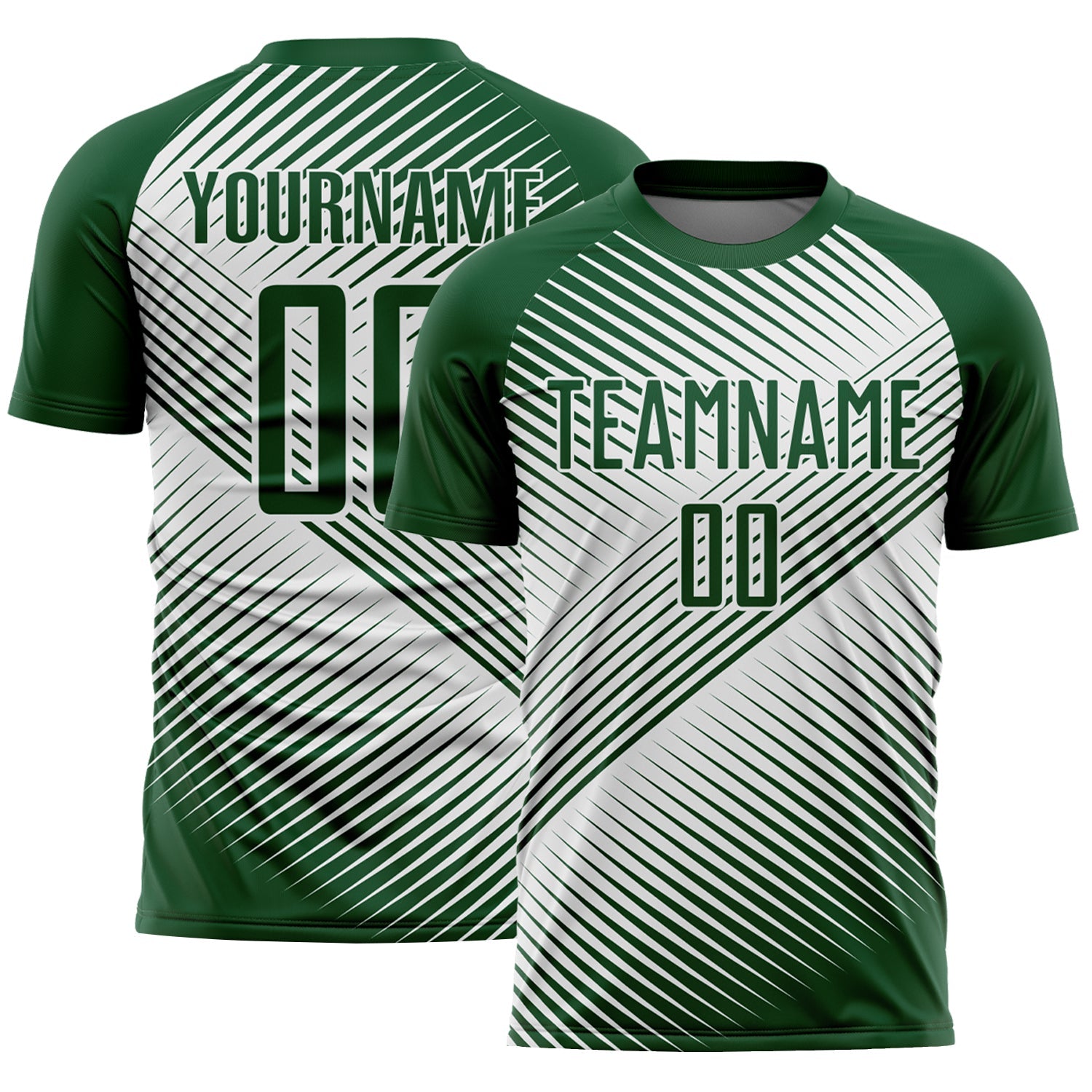 Custom Green White Line Sublimation Soccer Uniform Jersey - Sky-Custom
