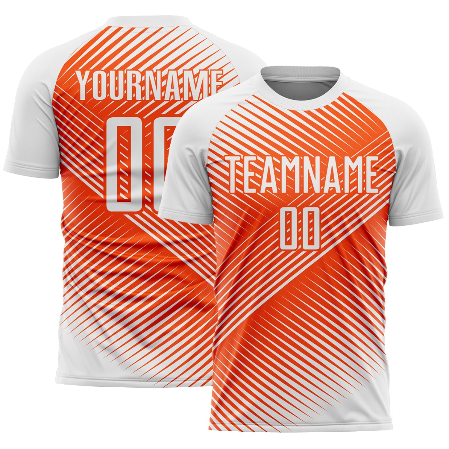 Custom White Orange Line Sublimation Soccer Uniform Jersey - Sky-Custom