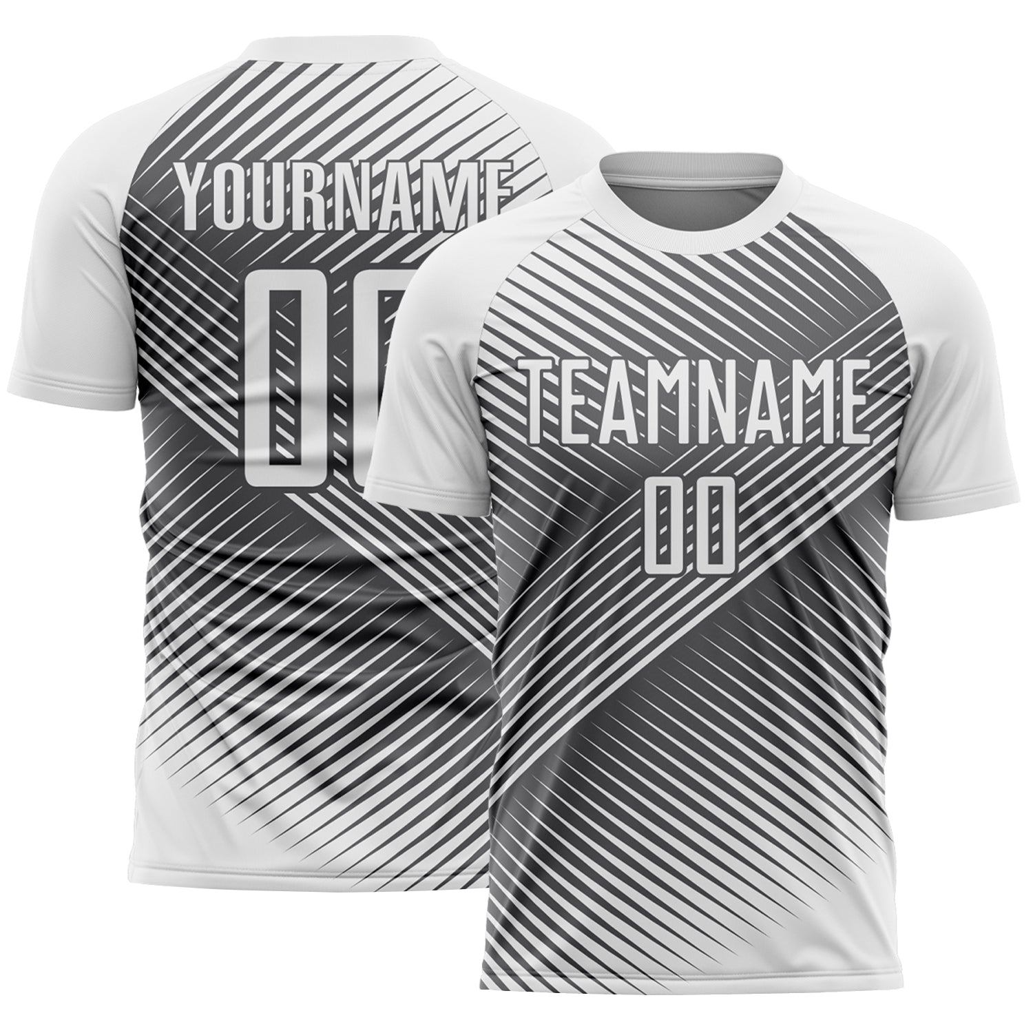 Custom White Steel Gray Line Sublimation Soccer Uniform Jersey - Sky-Custom