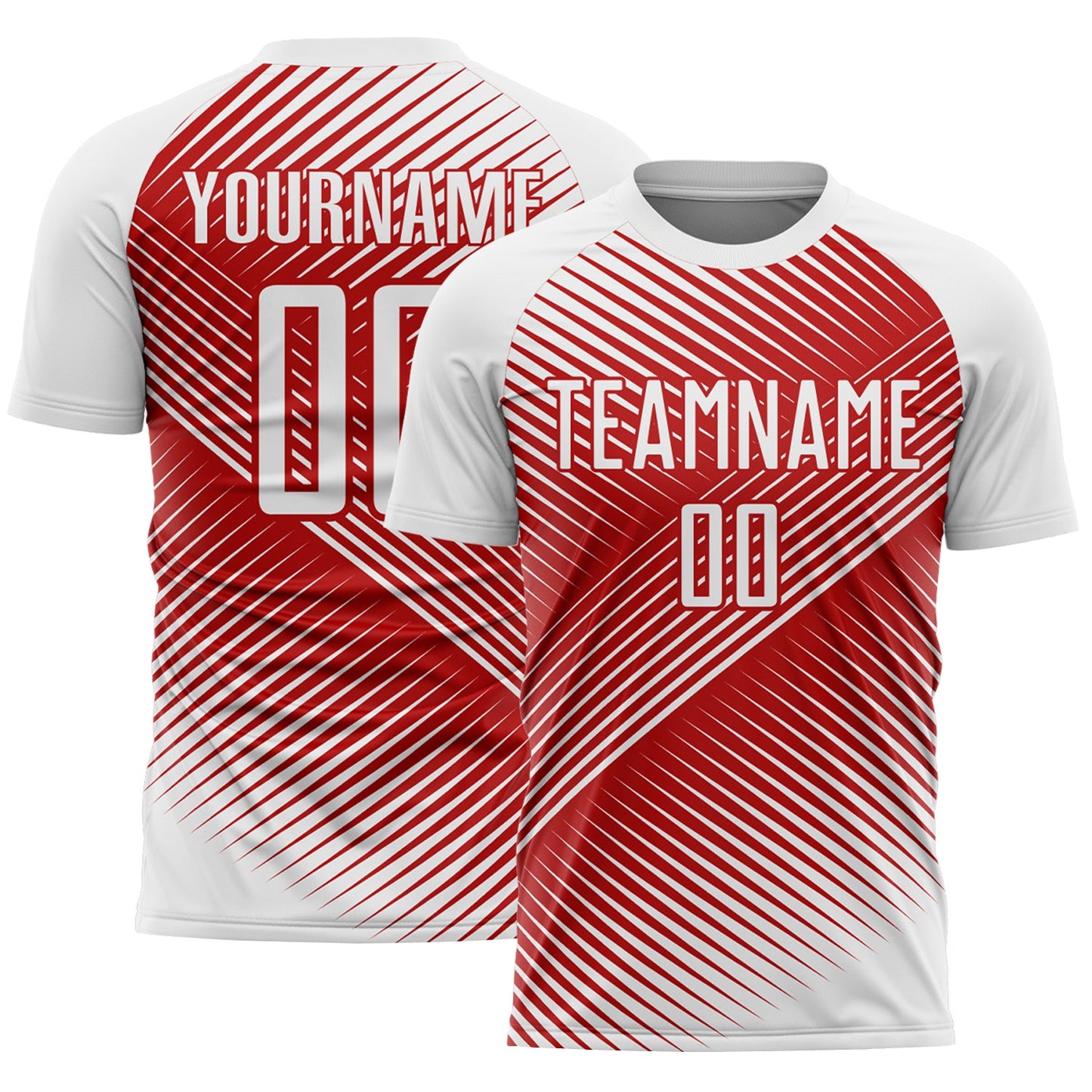 Custom White Red Line Sublimation Soccer Uniform Jersey - Sky-Custom