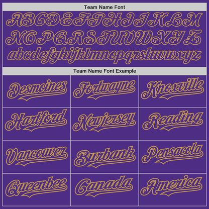 Custom Purple Steel Gray Splash Ink Old Gold Authentic Baseball Jersey - Sky-Custom