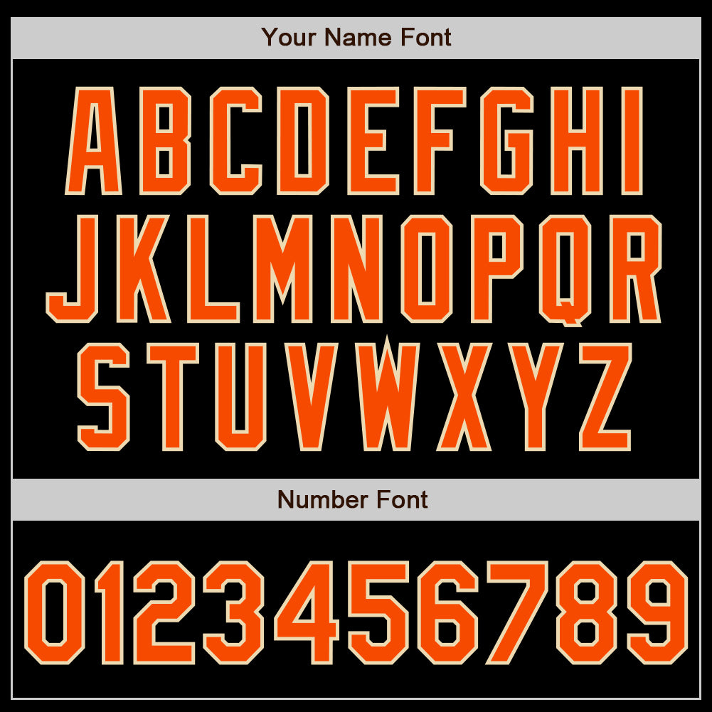 Custom Black Orange Olive-Cream Authentic Split Fashion Baseball Jersey - Sky-Custom