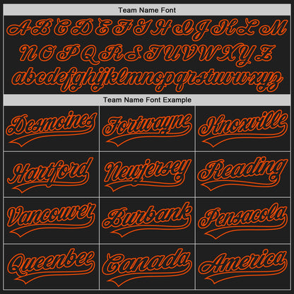 Custom Black Black White-Orange Authentic Split Fashion Baseball Jersey - Sky-Custom