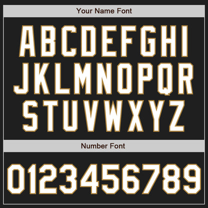 Custom Black White Orange-Old Gold Authentic Split Fashion Baseball Jersey - Sky-Custom