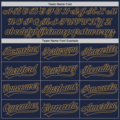 Custom Navy Navy White-Old Gold Authentic Split Fashion Baseball Jersey - Sky-Custom