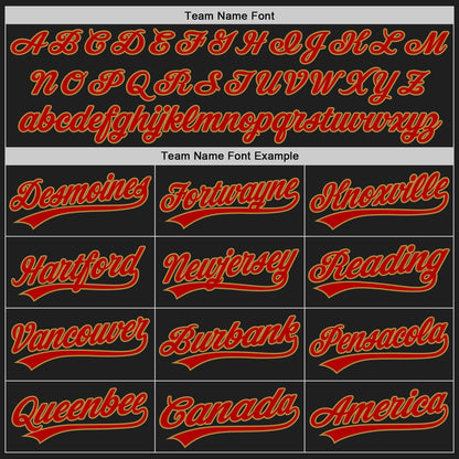 Custom Black Red White-Old Gold Authentic Split Fashion Baseball Jersey - Sky-Custom