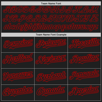 Custom Black White-Red Pinstripe Authentic Split Fashion Baseball Jersey - Sky-Custom
