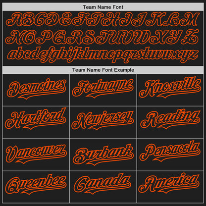 Custom Black White-Orange Pinstripe Authentic Split Fashion Baseball Jersey - Sky-Custom