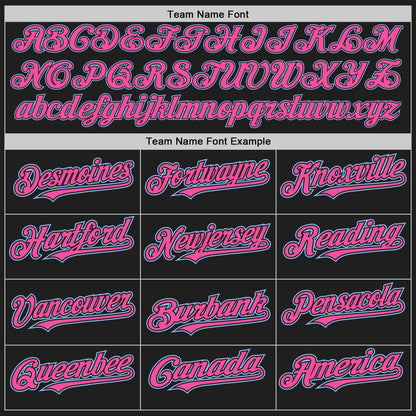 Custom Black Light Blue-Pink Pinstripe Authentic Split Fashion Baseball Jersey - Sky-Custom