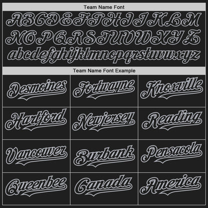 Custom Black White-Gray Pinstripe Authentic Split Fashion Baseball Jersey - Sky-Custom