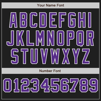 Custom Black White-Purple Pinstripe Authentic Split Fashion Baseball Jersey - Sky-Custom