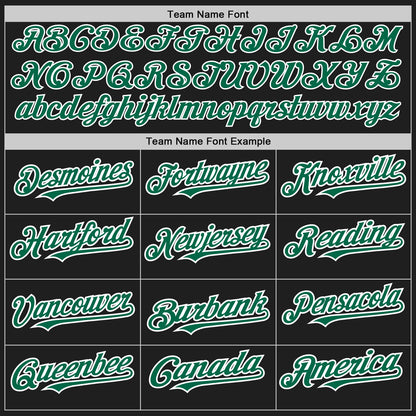 Custom Black White-Kelly Green Pinstripe Authentic Split Fashion Baseball Jersey - Sky-Custom