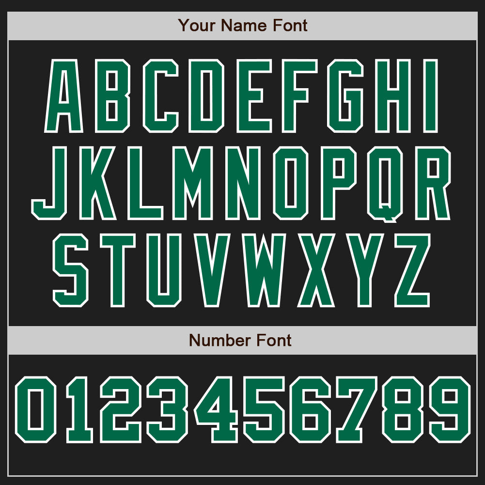 Custom Black White-Kelly Green Pinstripe Authentic Split Fashion Baseball Jersey - Sky-Custom