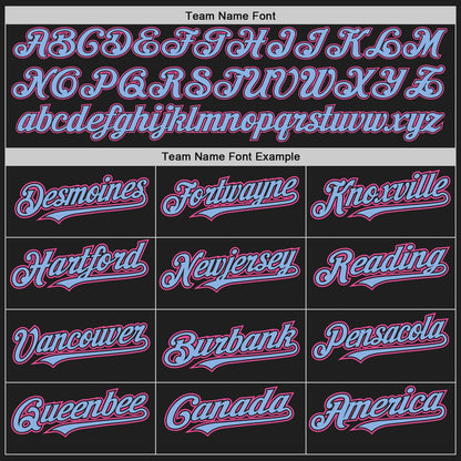 Custom Black Pink-Light Blue Pinstripe Authentic Split Fashion Baseball Jersey - Sky-Custom