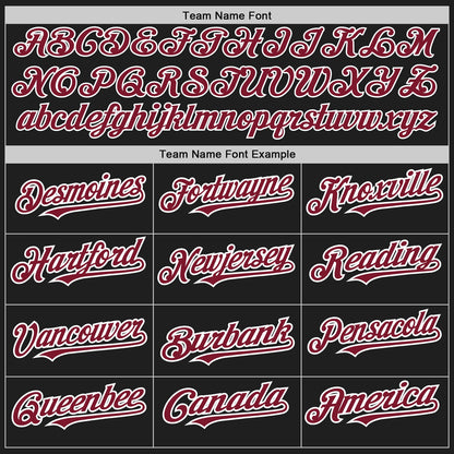 Custom Black White-Crimson Pinstripe Authentic Split Fashion Baseball Jersey - Sky-Custom