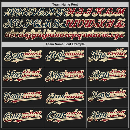 Custom Black Vintage USA Flag Red-Cream Pinstripe Authentic Split Fashion Baseball Jersey - Sky-Custom