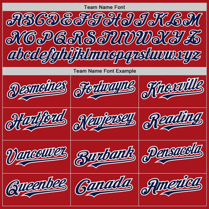 Custom Red White-Navy Pinstripe Authentic Split Fashion Baseball Jersey - Sky-Custom