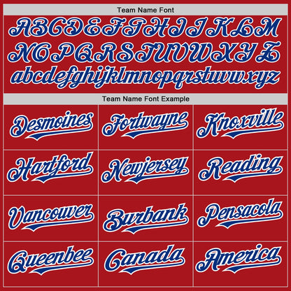 Custom Red White-Royal Pinstripe Authentic Split Fashion Baseball Jersey - Sky-Custom