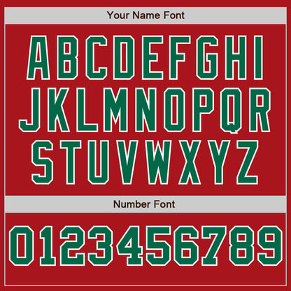 Custom Red White-Kelly Green Pinstripe Authentic Split Fashion Baseball Jersey - Sky-Custom