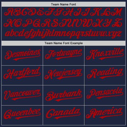Custom Navy White-Red Pinstripe Authentic Split Fashion Baseball Jersey - Sky-Custom