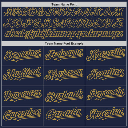 Custom Navy White-Old Gold Pinstripe Authentic Split Fashion Baseball Jersey - Sky-Custom