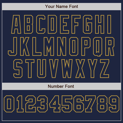 Custom Navy White-Old Gold Pinstripe Authentic Split Fashion Baseball Jersey - Sky-Custom
