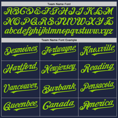 Custom Navy White-Neon Green Pinstripe Authentic Split Fashion Baseball Jersey - Sky-Custom