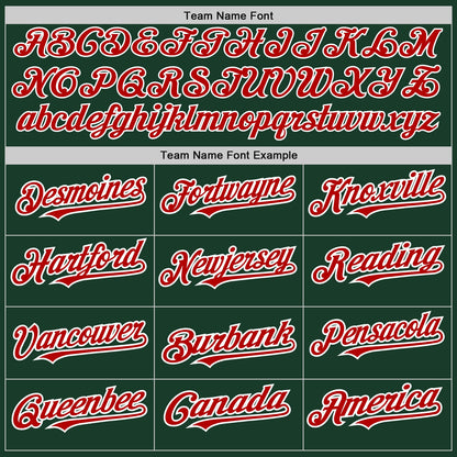 Custom Green White-Red Pinstripe Authentic Split Fashion Baseball Jersey - Sky-Custom