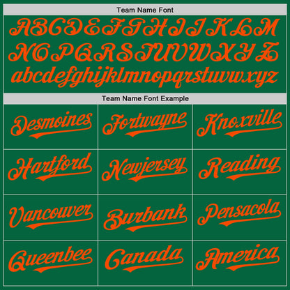 Custom Kelly Green White-Orange Pinstripe Authentic Split Fashion Baseball Jersey - Sky-Custom