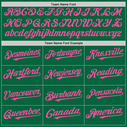 Custom Kelly Green White-Pink Pinstripe Authentic Split Fashion Baseball Jersey - Sky-Custom