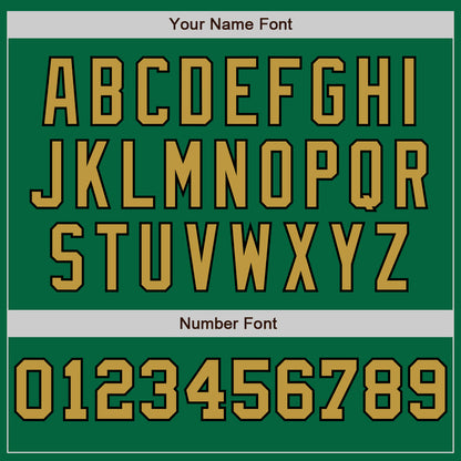 Custom Kelly Green Black-Old Gold Pinstripe Authentic Split Fashion Baseball Jersey - Sky-Custom