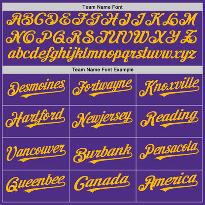 Custom Purple White-Gold Pinstripe Authentic Split Fashion Baseball Jersey - Sky-Custom