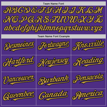 Custom Purple Old Gold-Black Pinstripe Authentic Split Fashion Baseball Jersey - Sky-Custom