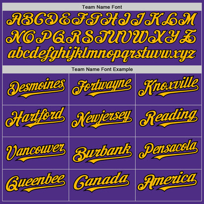 Custom Purple Gold-Black Pinstripe Authentic Split Fashion Baseball Jersey - Sky-Custom
