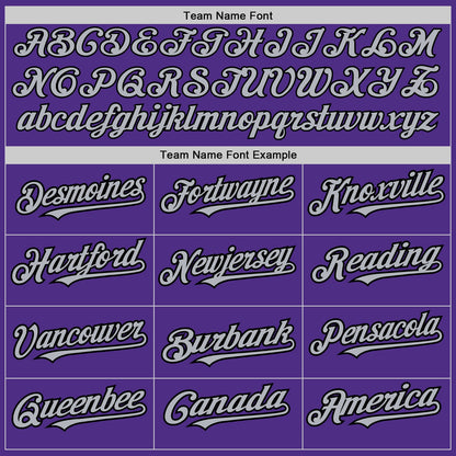 Custom Purple Gray-Black Pinstripe Authentic Split Fashion Baseball Jersey - Sky-Custom